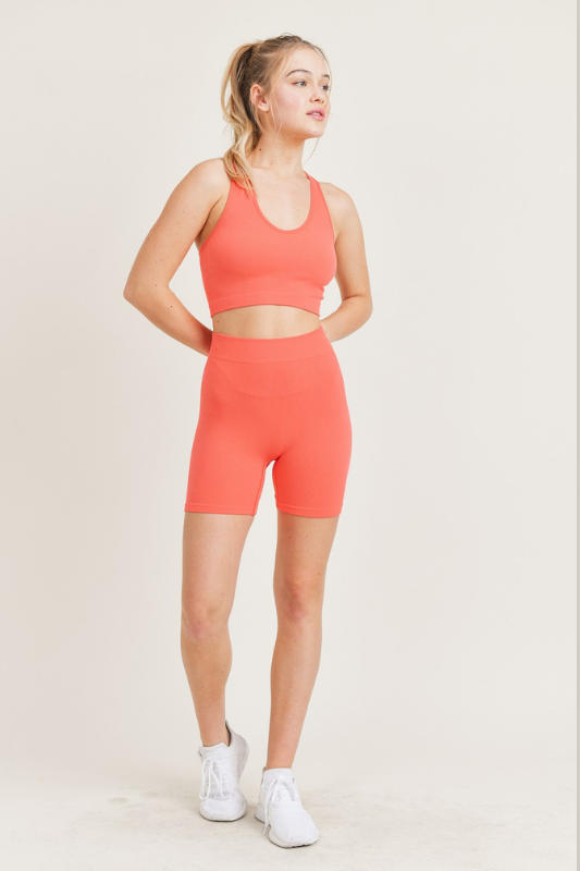 The Everyday | Ribbed Seamless Set - Coral