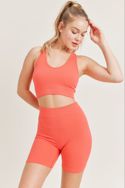 The Everyday | Ribbed Seamless Set - Coral