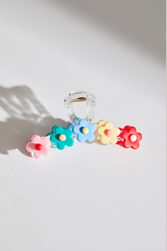 Colorful Flower Hair Claw