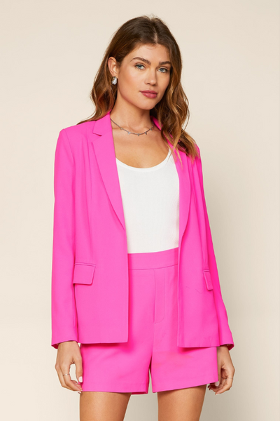 Ultra Pink Open Front Blazer Jacket