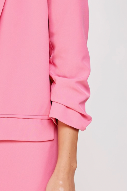 Ruched Blazer - Pink