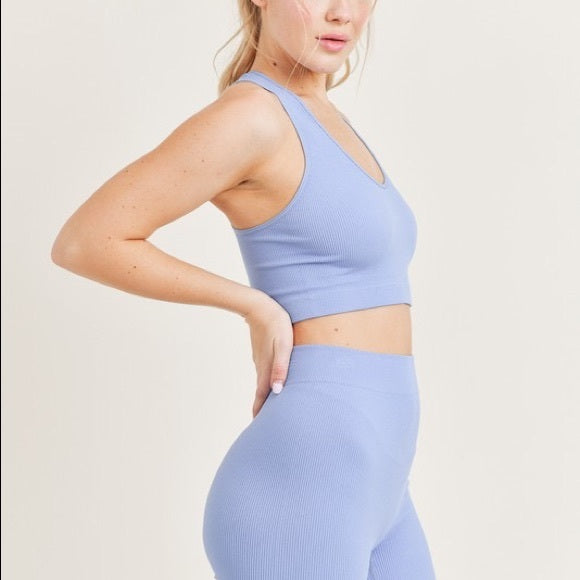 The Everyday | Ribbed Seamless Set - Sky Blue